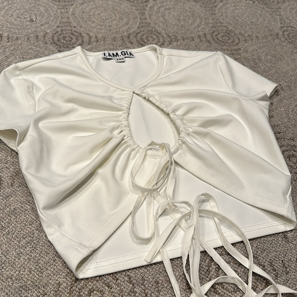 I AM GIA Alivia Crop Toe Front stretchy Cap sleep Top XXS - Picture 4 of 5